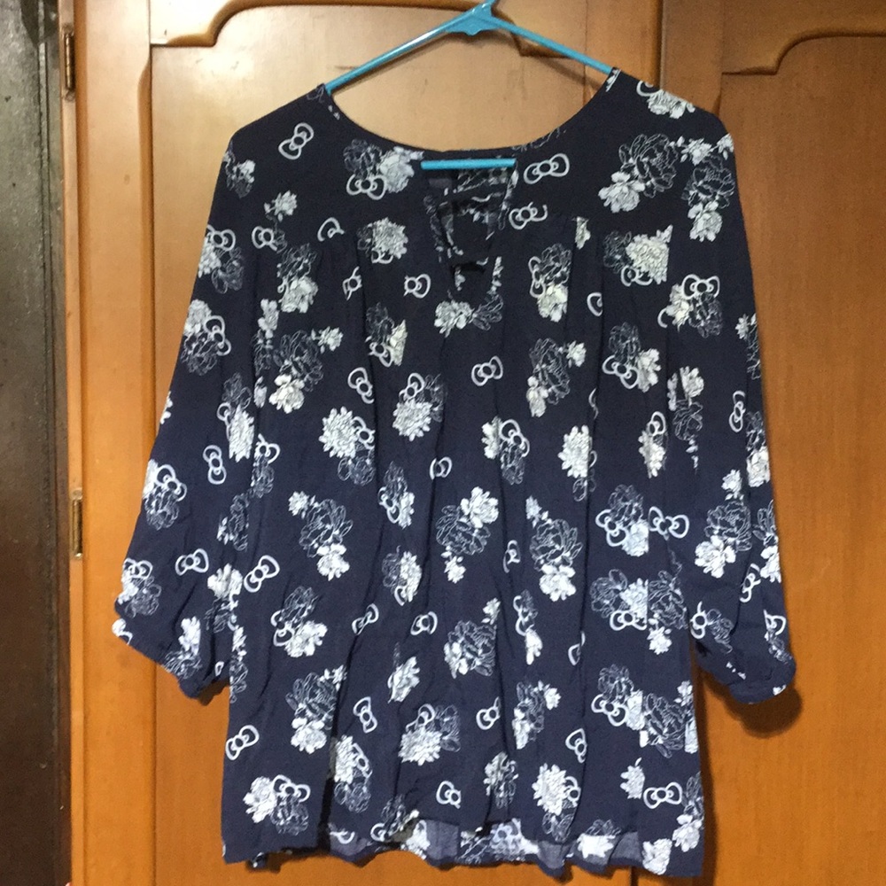 Hello Kitty blue floral blouse from Torrid